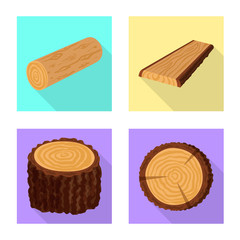Isolated object of material and nature sign. Collection of material and raw stock symbol for web.