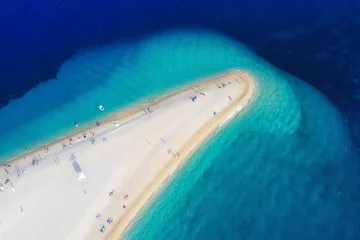 Printed roller blinds Golden Horn Beach, Brac, Croatia Croatia, Hvar island, Bol. Aerial view at the Zlatni Rat. Beach and sea from air. Famous place in Croatia. Summer seascape from drone. Travel - image