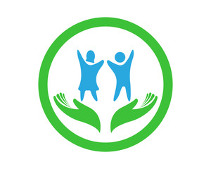 Child care logo design illustration