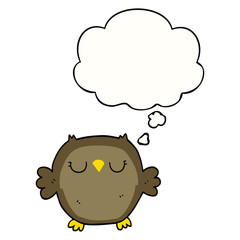 cartoon owl and thought bubble