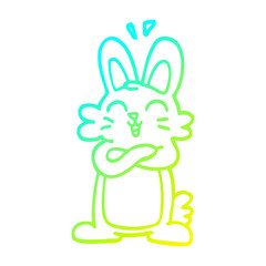 cold gradient line drawing cartoon cute bunny