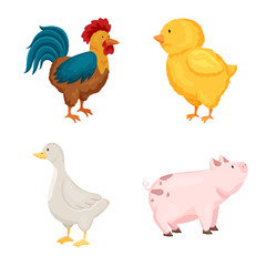 Isolated object of farm and food icon. Collection of farm and countryside stock vector illustration.