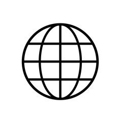 world icon black on white background vector