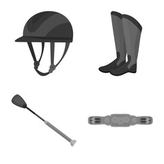 Vector illustration of race and horse symbol. Collection of race and racing stock vector illustration.