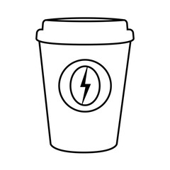 coffee paper cup icon on white background