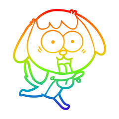 rainbow gradient line drawing cute cartoon dog