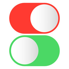 realistic button switch turning on and off