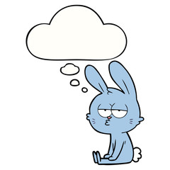 cute cartoon rabbit and thought bubble