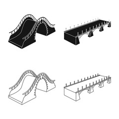 Vector design of connection and design icon. Set of connection and side stock vector illustration.