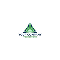 Triangle Cannabies Logo Design Vector