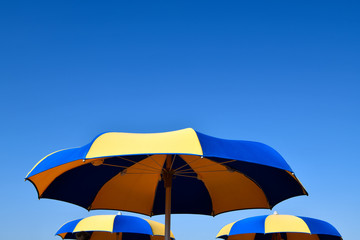 Colored beach umbrellas.