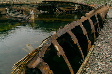 Ship graveyard in Teriberka Bay