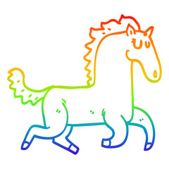 rainbow gradient line drawing cartoon magnificent stallion