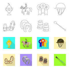 Isolated object of equipment and riding symbol. Collection of equipment and competition vector icon for stock.