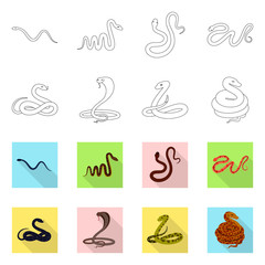 Vector illustration of mammal and danger icon. Collection of mammal and medicine stock symbol for web.