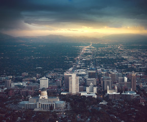 Obraz premium Salt Lake City at sunset