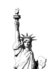 Engraving liberty illustration isolated on white BG © jolygon