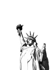 Engraving liberty illustration isolated on white BG © jolygon