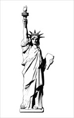 Engraving liberty illustration isolated on white BG © jolygon