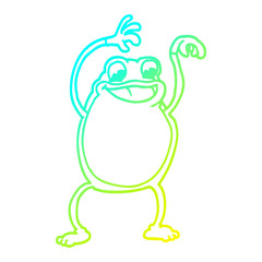 cold gradient line drawing cartoon frog