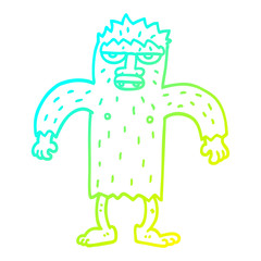 cold gradient line drawing cartoon yeti monster