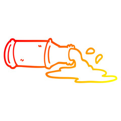 warm gradient line drawing cartoon spilled beer