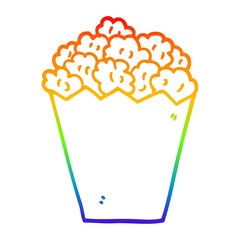 rainbow gradient line drawing cartoon popcorn