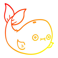 Obraz premium warm gradient line drawing cartoon sea whale