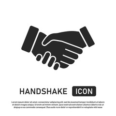 Obraz premium Handshake icon isolated. Hand synmol agreement. Business illustration. Sign of partnership.