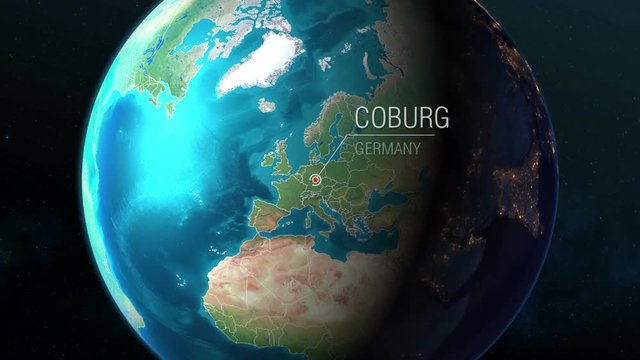 Germany - Coburg - Zooming from space to earth
