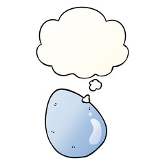 cartoon egg and thought bubble in smooth gradient style
