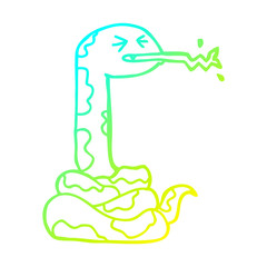 cold gradient line drawing cartoon hissing snake