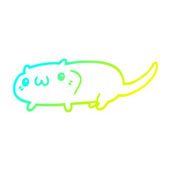 cold gradient line drawing cartoon cat