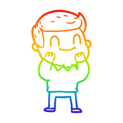 rainbow gradient line drawing cartoon friendly man