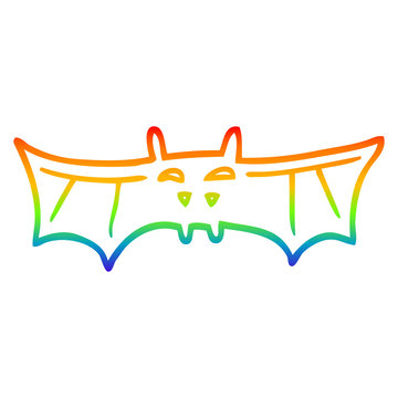 recommend clip art: rainbow gradient line drawing cartoon vampire bat
