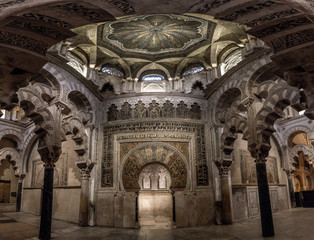 Interior of the Moorish Mosque-Cathedral of Cordoba