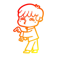 warm gradient line drawing cartoon curious man