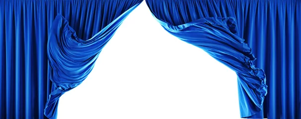 Fotobehang Theater velvet curtains isolated on white background. Clipping path included © simone_n