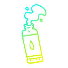 cold gradient line drawing cartoon squeezed lotion tube