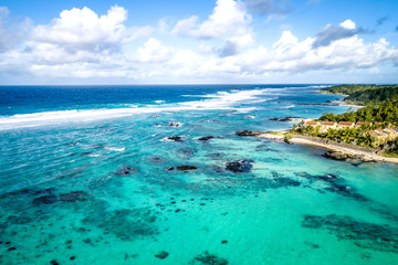 Fototapeta na wymiar Aearial view of Belle Mare beaches, Mauritius.