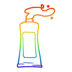 rainbow gradient line drawing cartoon cream in tube