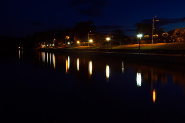 night on the urban lake