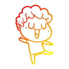 warm gradient line drawing dann cartoon man