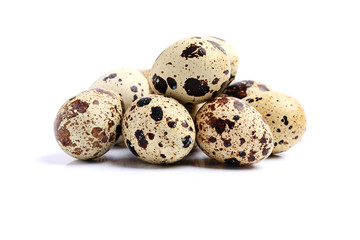 quail eggs set isolated on white background