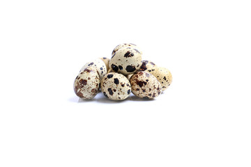 quail eggs set isolated on white background