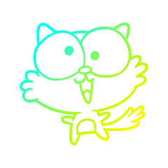 cold gradient line drawing cute crazy cat