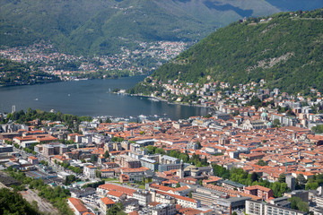 Naklejka na ściany i meble Como - The city among the mountains and lake Como.