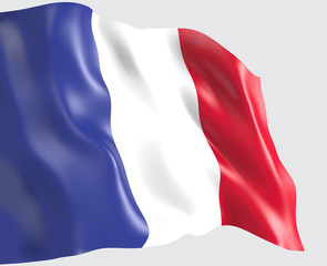 Waving flag of FRANCE. 3d illustration