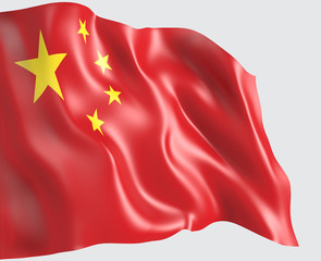 Waving flag of China. 3d illustration