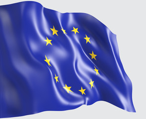 Waving flag of EUROPE . 3d illustration